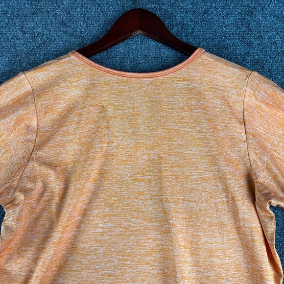 Real Essentials Top Women XL Orange Stretch V Neck Short Sleeve Tee Pullover - Picture 7 of 7